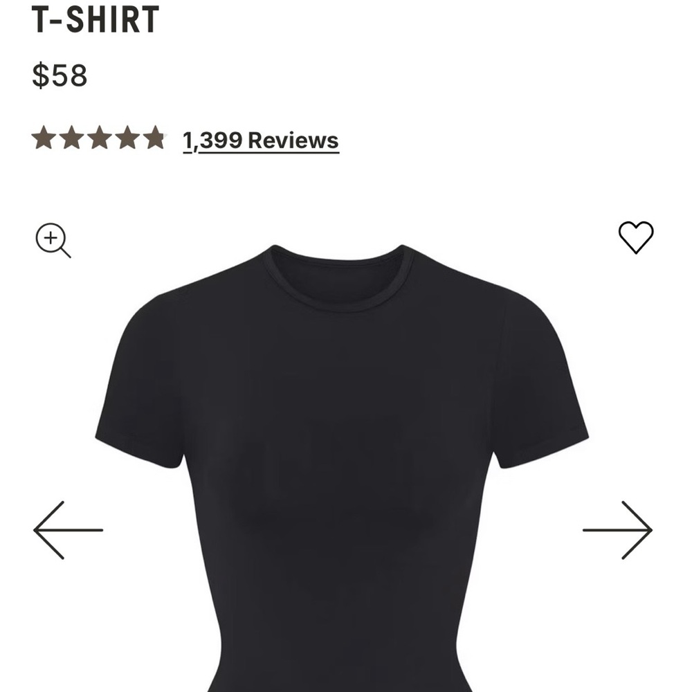 SKIMS Jet Black Short Sleeve Tee